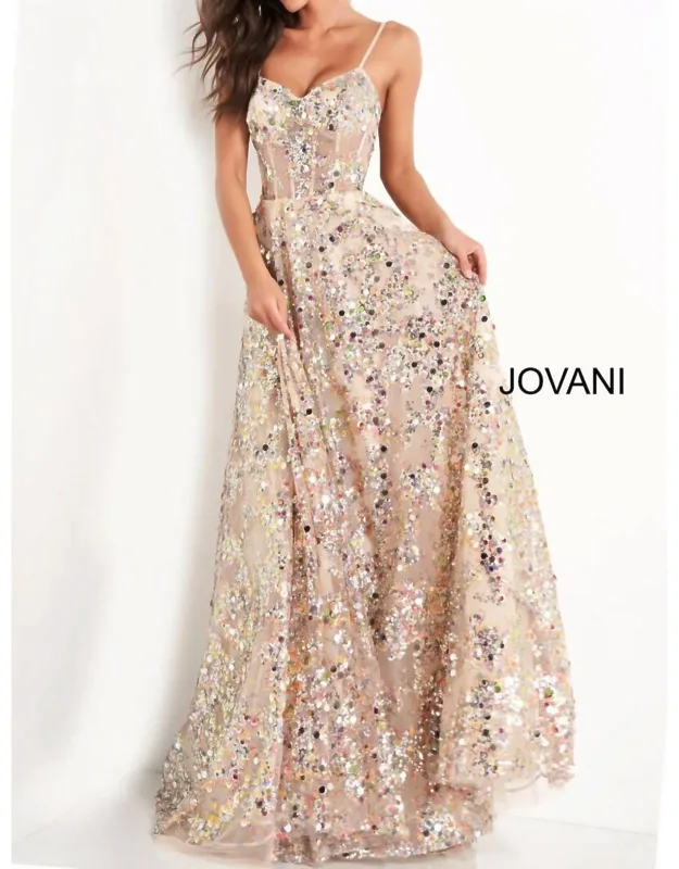 Spaghetti Strap Sweetheart Neck Evening Dress