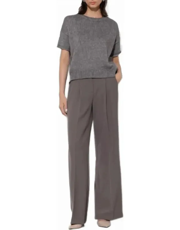 Tab Closure Straight Leg Trousers