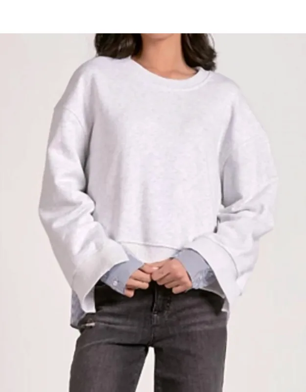 Long Sleeve Mixed Media Top