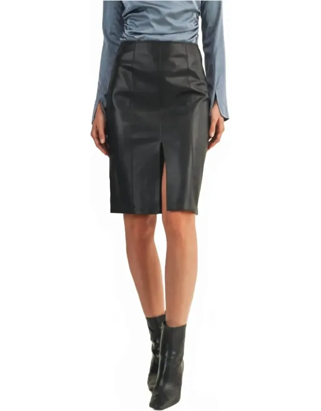 Pencil Sharp Faux Leather Skirt