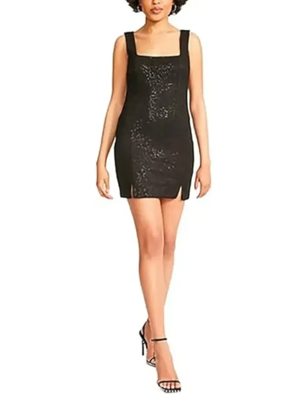 Mini Dress With Sequin Side Slit