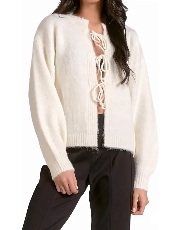 Front Tie Cozy Sweater