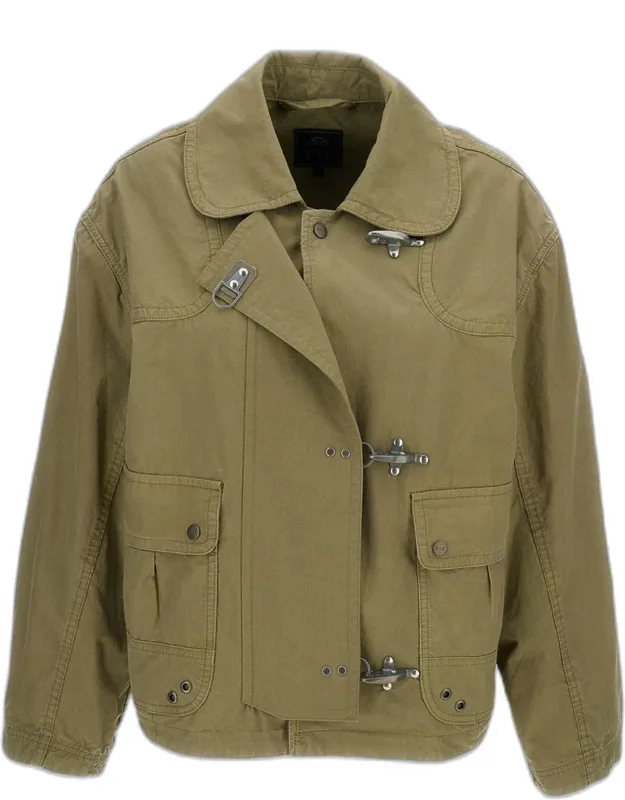 Cotton Canvas Jacket With 3 Hooks