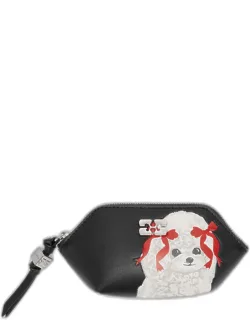 Black Bou Coin Purse With Poodle