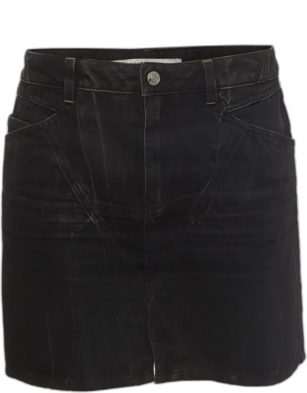 Denim Marble Washed Mini Skirt
