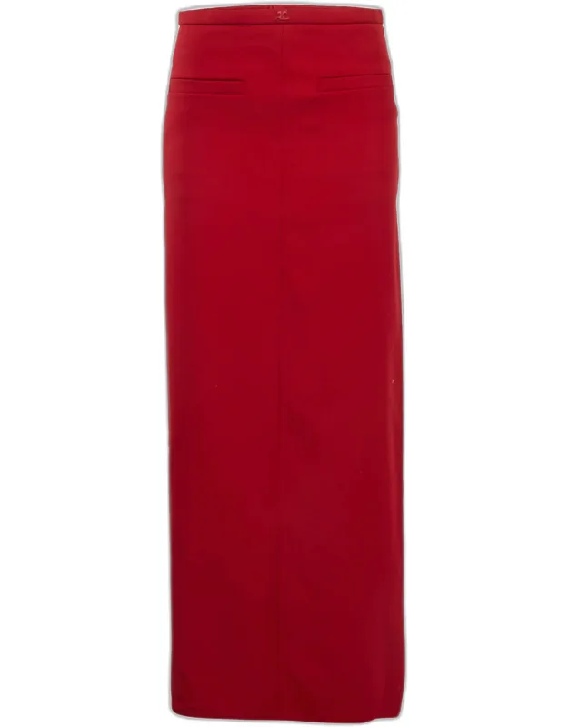 Wool Slit Maxi Skirt