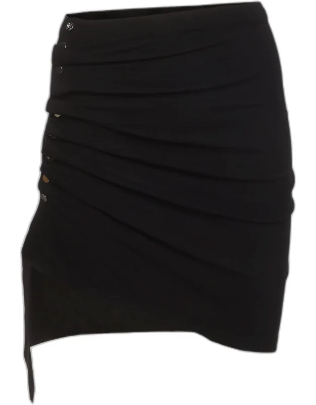 Jersey Ruched Asymmetric Mini Skirt