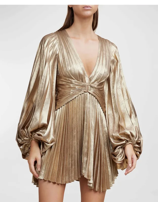 Pleated Mini Dress