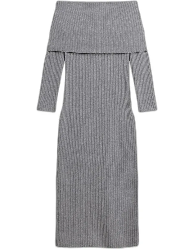 Off-the-shoulder Sweater Dress