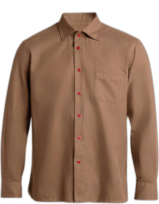 Solid Cotton Pocket Snap-front Shirt