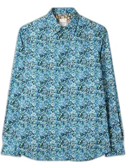 Slim-fit 'lime Floral' Print Shirt
