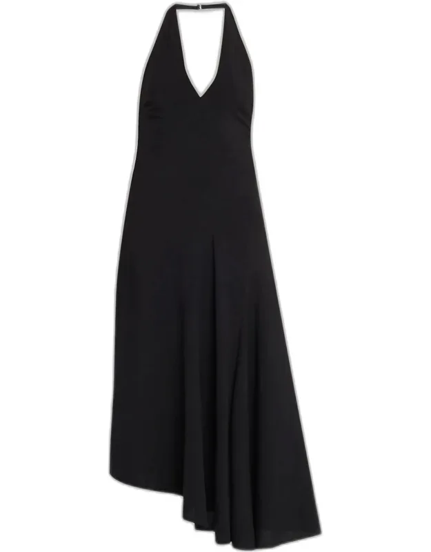 Linen-blend Halter Dress