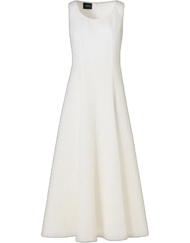 Seersucker Sleeveless Midi Dress