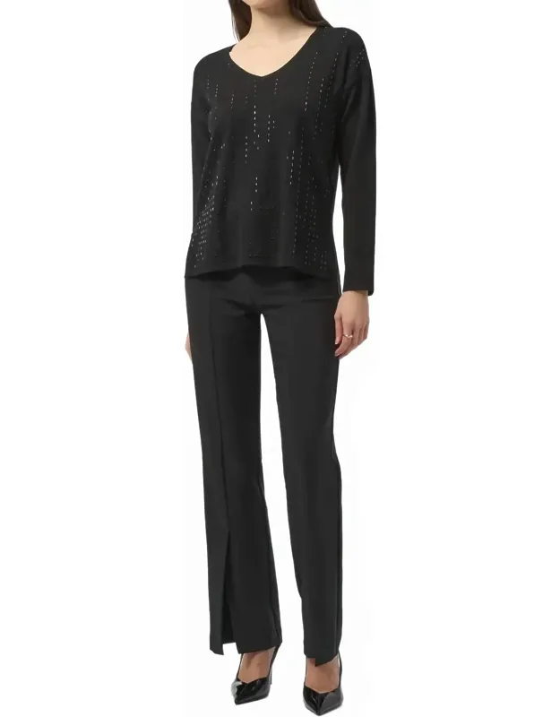 Iron-on V-neck Pullover Sweater