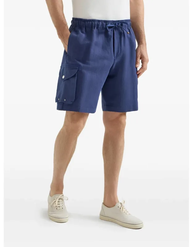 Drawstring-fastening Cargo-pocket Shorts