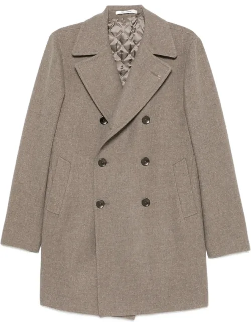 Flap-pocket Double-breasted Coat
