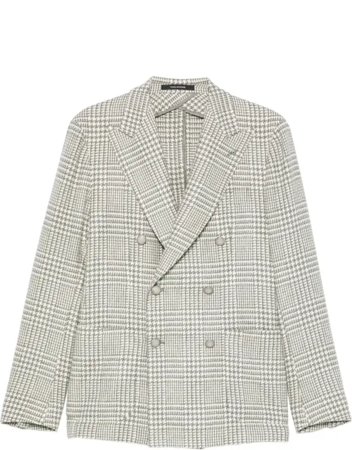Double-breasted Check-pattern Blazer