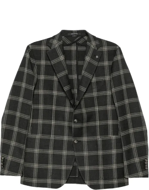 Check-pattern Single-breasted Blazer