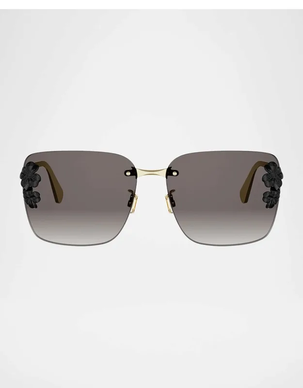 Clover Metal Square Sunglasses
