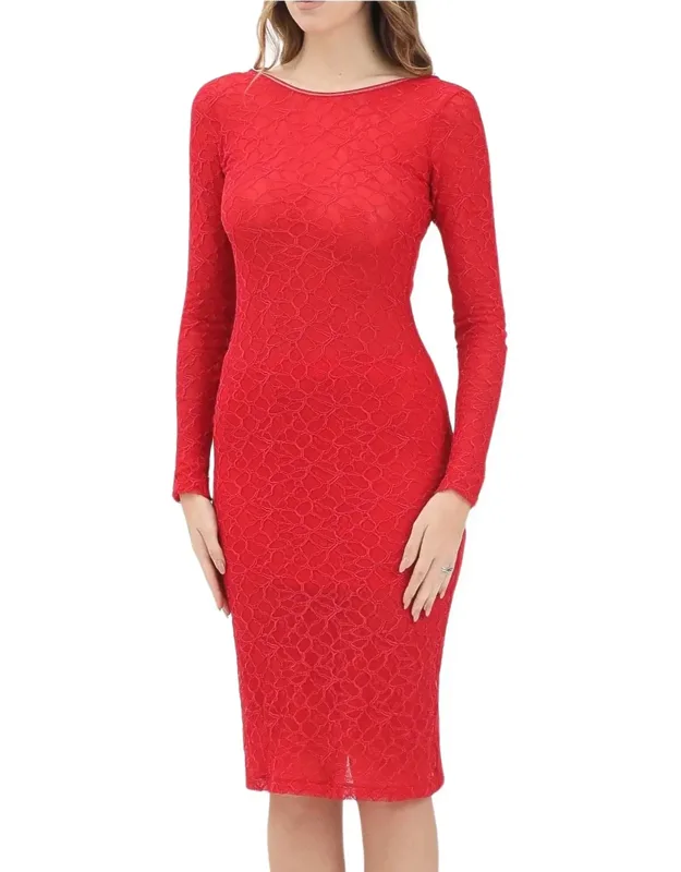 Nylon Elastane Lace Silhouette Dress