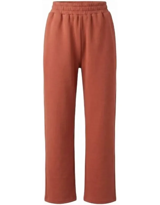 Modal Wide Leg Pants With Bottom Slits