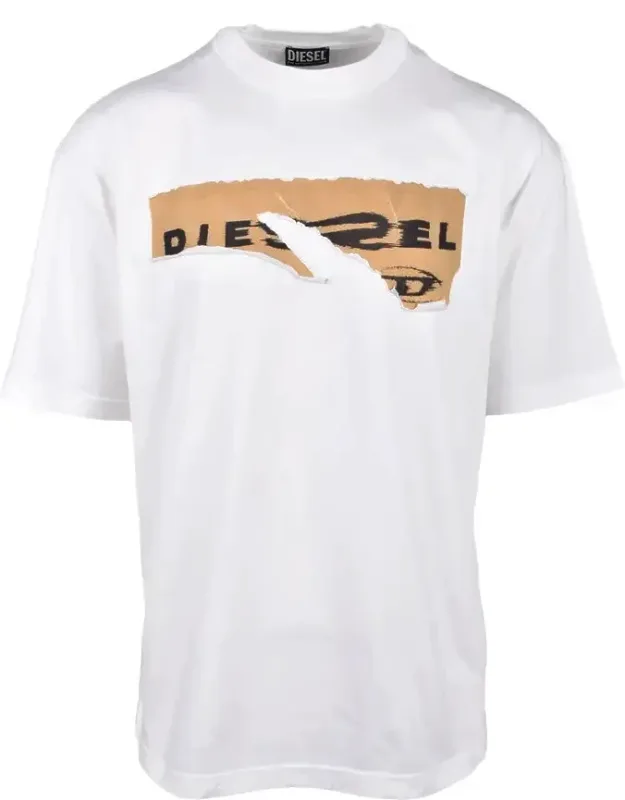 Cotton T-shirt With Distressed Graphic Print