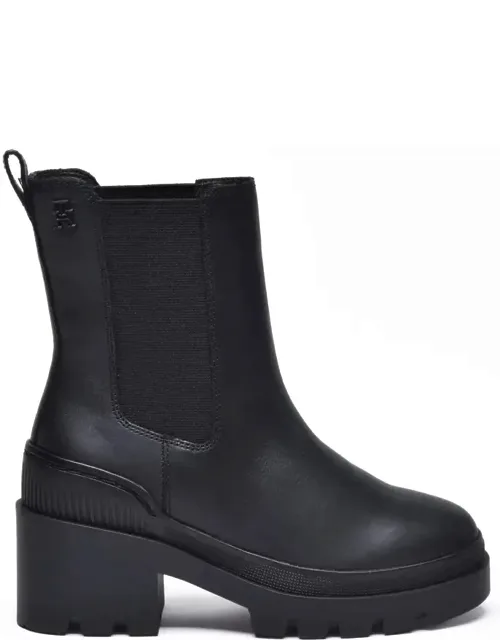 Leather Rubber Sole Boot