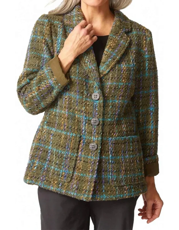 Confetti Plaid Cozy Blazer