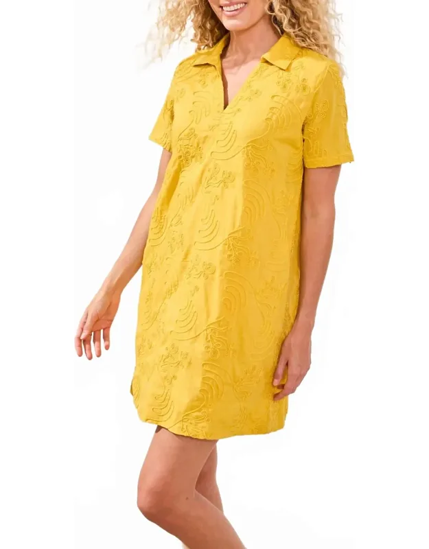Elbow Sleeve V-neck Tunic Dress