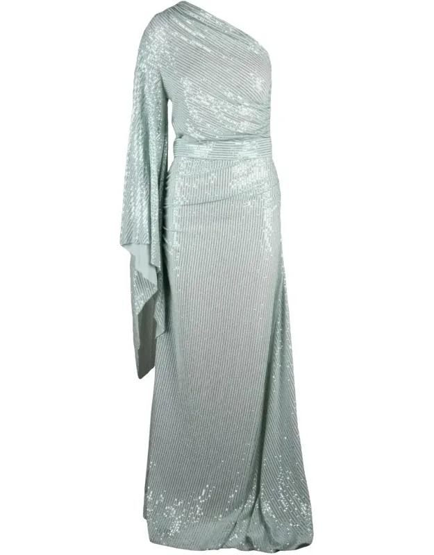 One-shoulder Metallic Spandex Dress