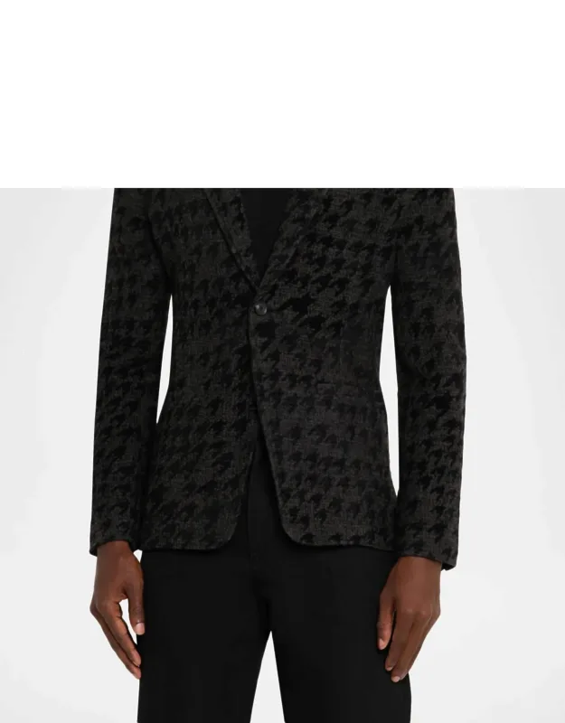 Houndstooth Knit Blazer