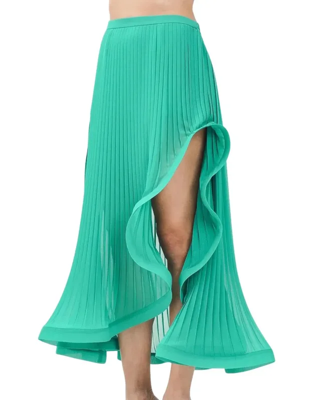 Asymmetric Pleated Skirt