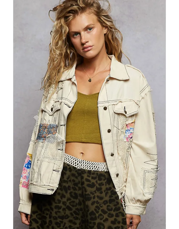 Patch And Net Work Jacket