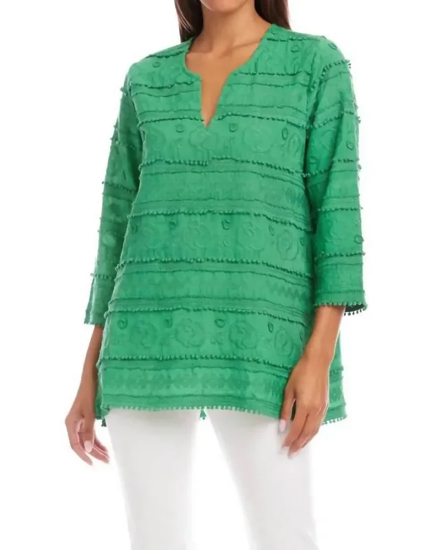3/4 Sleeve Embroidered Tunic