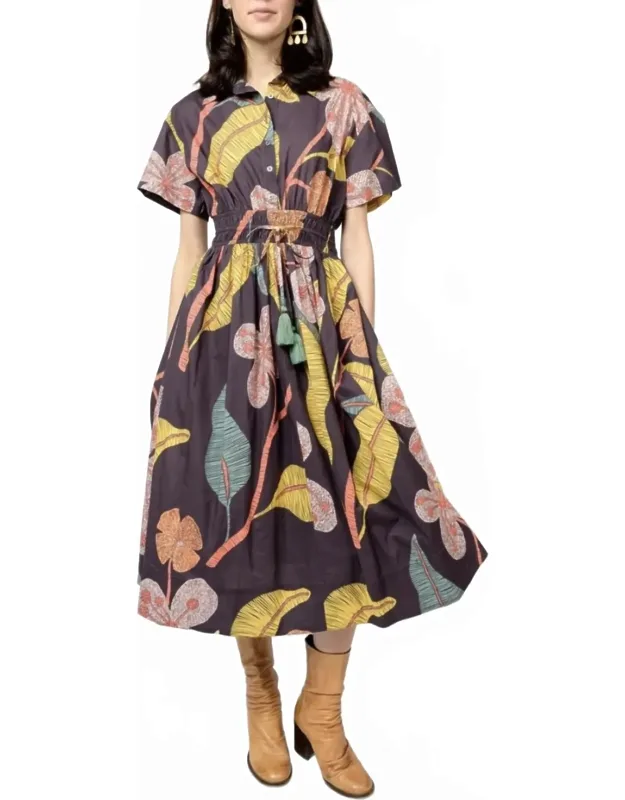 Cinched Waist Shirt Dress