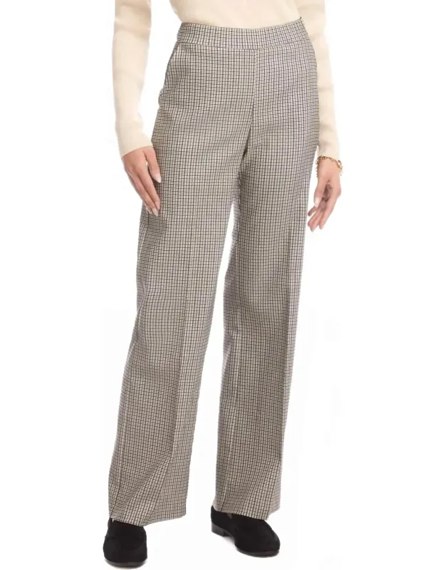 Straight Leg Trouser Pants In Check