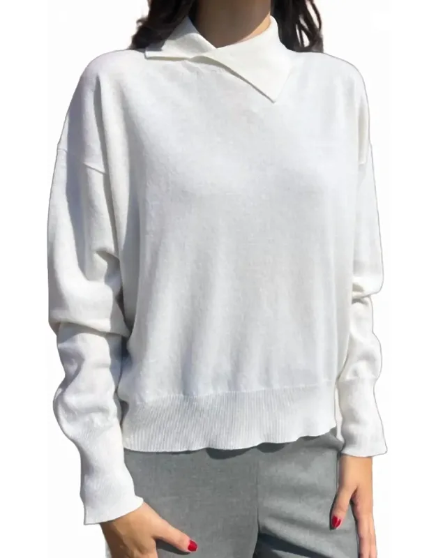 Asymmetrical Collar Sweater Top