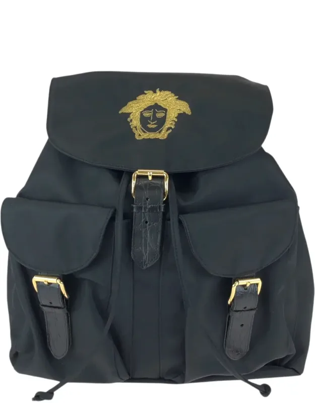 Nylon Leather Backpack