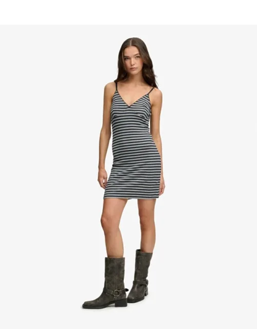 Stripe Ribbed Jersey Mini Dress