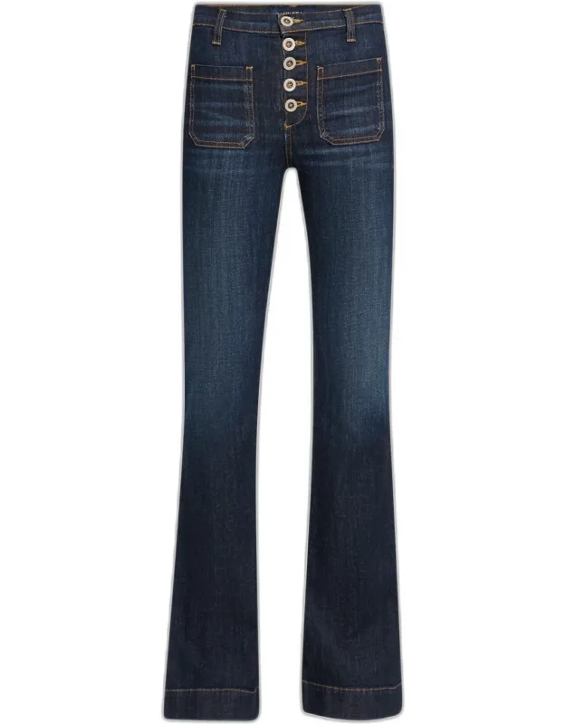 High-rise Flare Stretch Denim Jeans