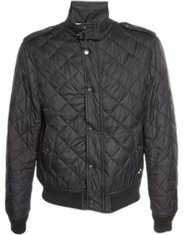 Diamond Quilted Nylon Bomber Jacket