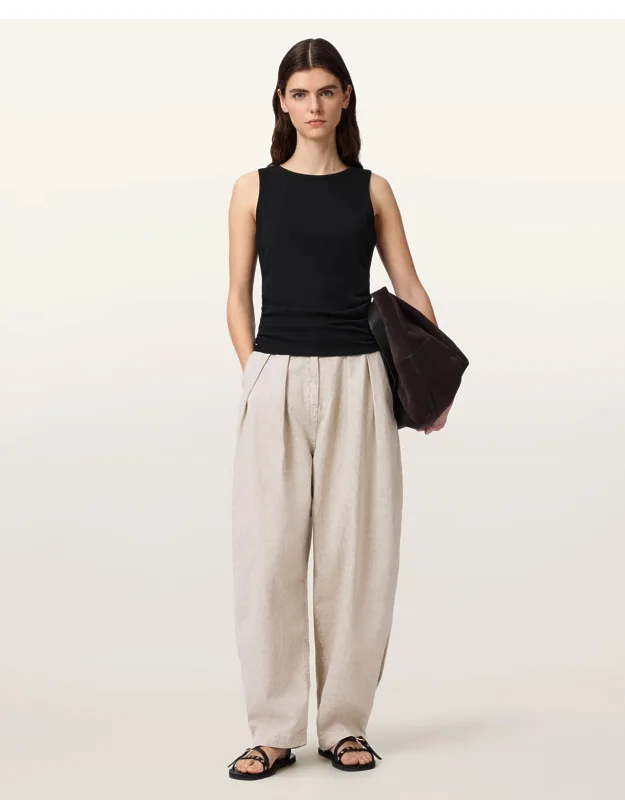 Becca Barrel Leg Denim Camo Pants