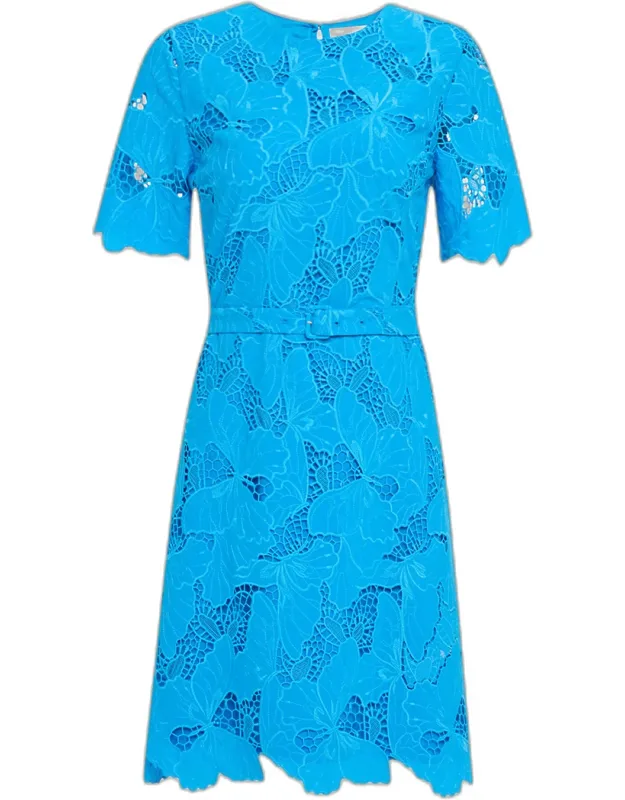 The Clover Belted Butterfly Lace Dress