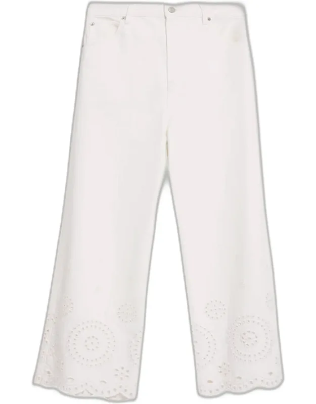 The Eyelet Wide-flare Jeans