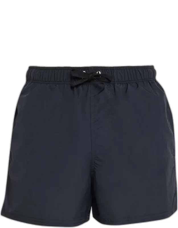 Short-length Solid Nylon Swim Trunks