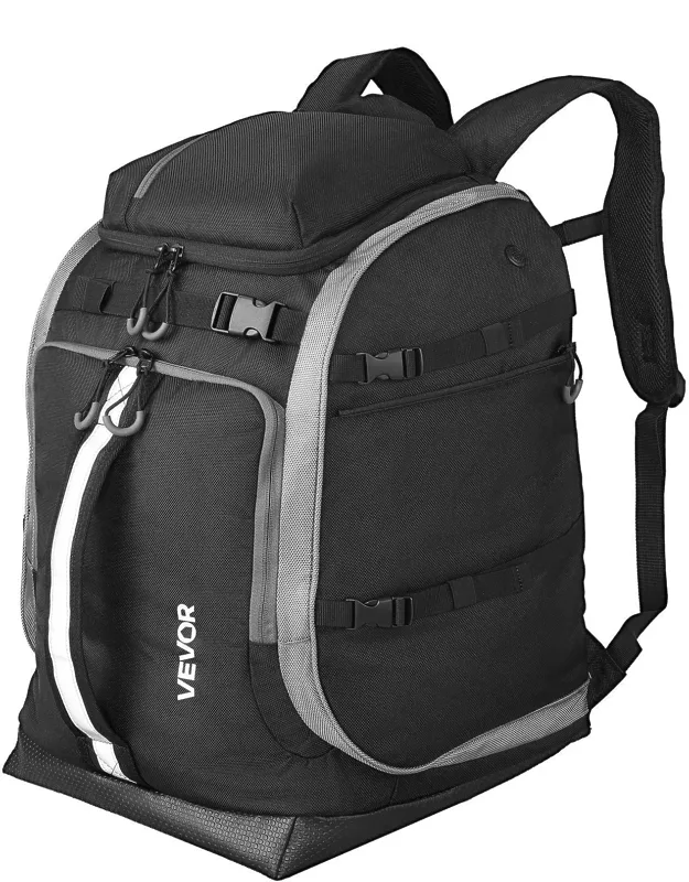 Ski Boot Bag, 65l, Snowboard Boots Travel Backpack With Waterproof Exterior & Bottom, Durable 1680d Oxford, Bag For Skis, Snowboard, Helmet, Goggles, Gloves, Accessories