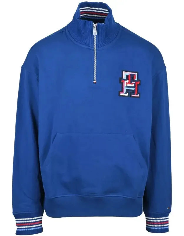 Cotton Zip Neck Sweatshirt