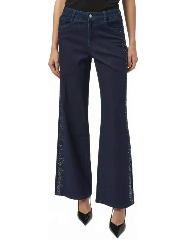 Rhinestone Flared Jeans