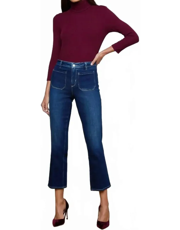 Cropped Slim Flare Jeans