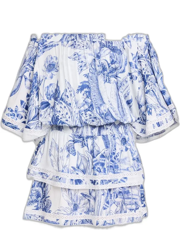 Floral Off-shoulder Mini Dress